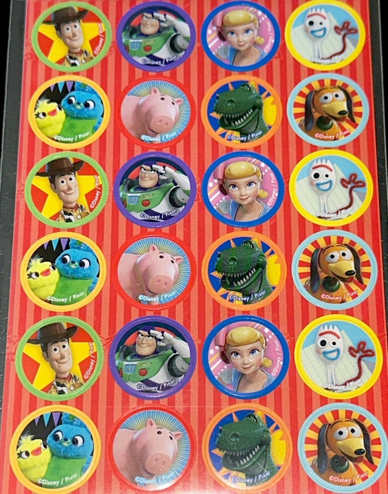 DISNEY TOY STORY 24 STICKERS✨🩵💛❤️💖💚✨6” X 4”✨VERY CUTE⭐️AWESOME✨💫