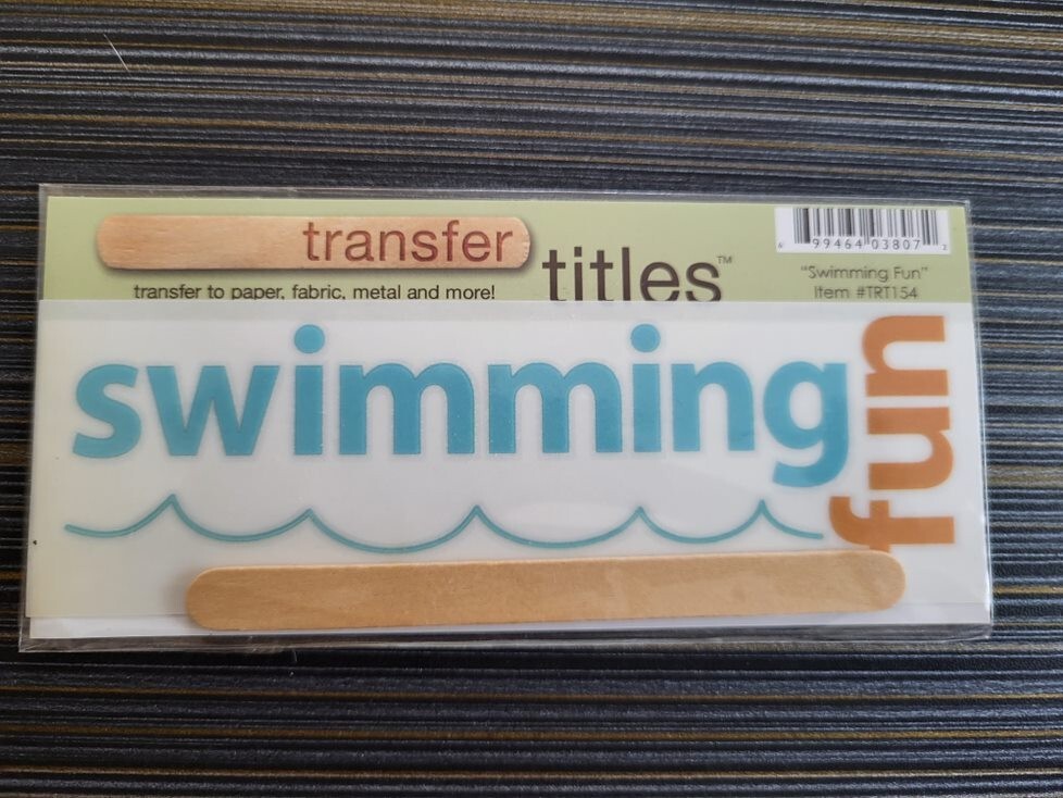 MY MINDS EYE Swimming Fun Rub On Transfer Titles Travel Vacation Summertime