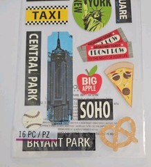 Sticko eksuccess BIG APPLE NYC stickers, 16 pieces in package