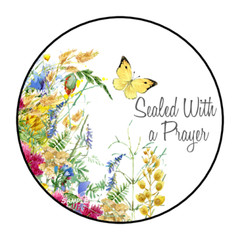 SEALED WITH A PRAYER WILDFLOWERS ENVELOPE SEALS STICKERS LABELS TAGS 1.5″ (30)
