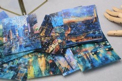 Rain drops PET Stickers Pack ｜City view glass rain drops themed Stickers TZB-M