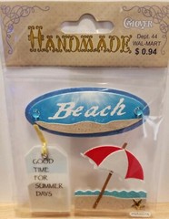 Clover Handmade Dimensional Stickers-Beach, umbrella, summer days tag – NEW