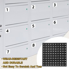 10Pcs 0.4 Inch 1 to 100 Vinyl Consecutive Number Stickers Black