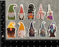 Lot of 10 Assorted Gnome Stickers