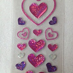 RECOLLECTIONS STICKERS ACRYLIC MULTI-COLORED HEARTS 36PCS