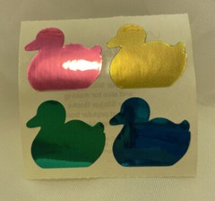 Vintage 1980s Stickers Mylar Foil Ducks Small World Greetings 1984 NOS Module
