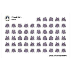 V Neck Long Sleeve Shirt Planner Stickers – Stylish Fashion Decals for Organizin