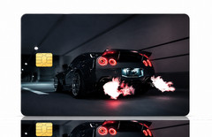 Black Race Car Booster Debit Card Credit Card Vinyl Skin Cover Waterproof