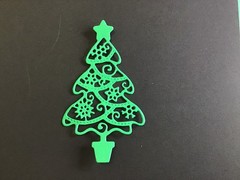 Snowflake Christmas Tree Die Cut Embellishments 3” x 1-3/4” 8pcs Scrapbook Cards