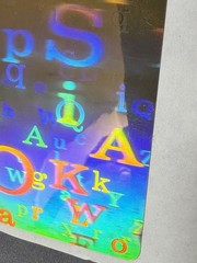 Retro Prism Hologram Alphabet Sticker Pair Vintage Rainbow Letters#12