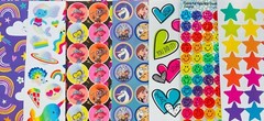 10 Sticker sheets Rainbow Fantasy Stars Smiley Face Hearts Butterflies Flowers