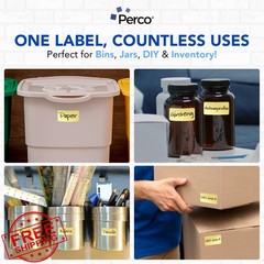Perco Metallic Gold 1×2 Inch Perforated Labels 500/Roll