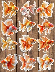 Golden Fish Die Cut Vinyl Stickers Scrapbooking Laptop Waterbottle