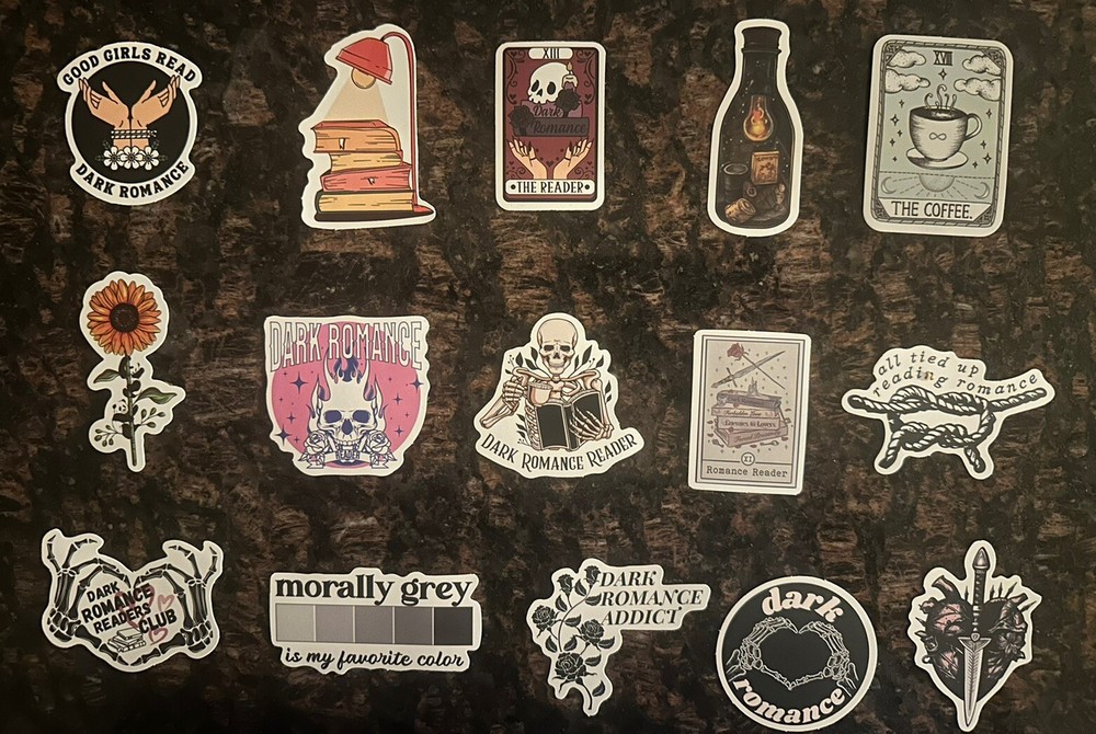 Dark Romance Reading Stickers Set Of 15