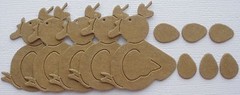 {6} *CHICKEN & EGGS* Raw Bare Chipboard Die Cuts – 1 1/2″ x 2″