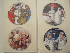 5 x 2 Sticker Sheets PUNCH STUDIO Victorian Christmas Winter Play 40 Pcs 1.5″ D