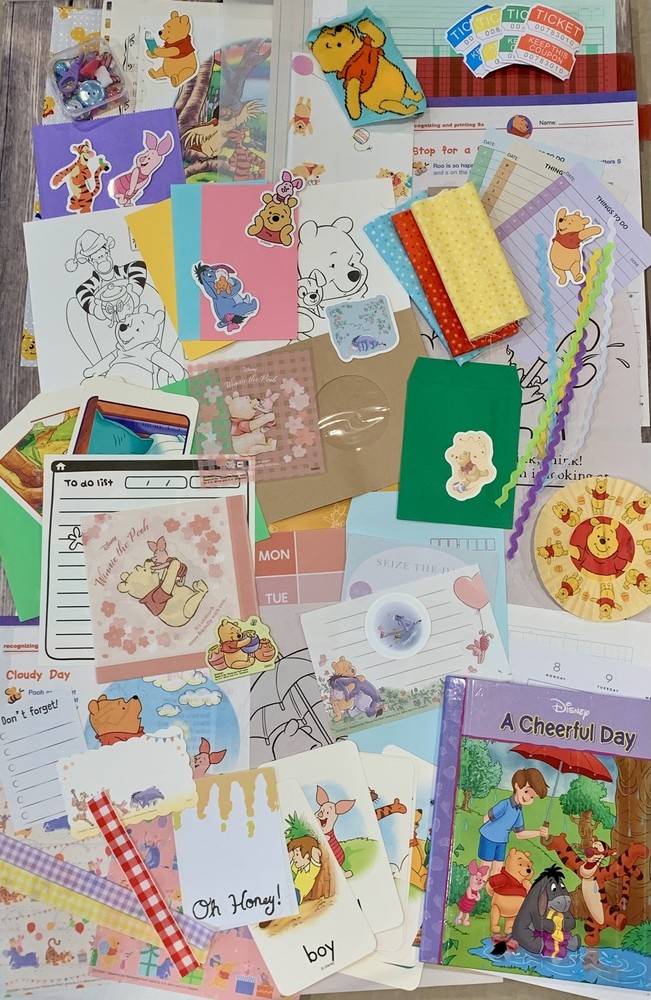Winnie the Pooh Junk Journal/Scrapbooking kit with Themed Book + Supplies