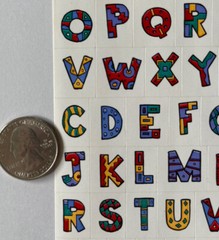 FESTIVE ALPHABET Stickers(58pc)4″x 6″Upper-Case•Letters•Words •Numbers•Monograms