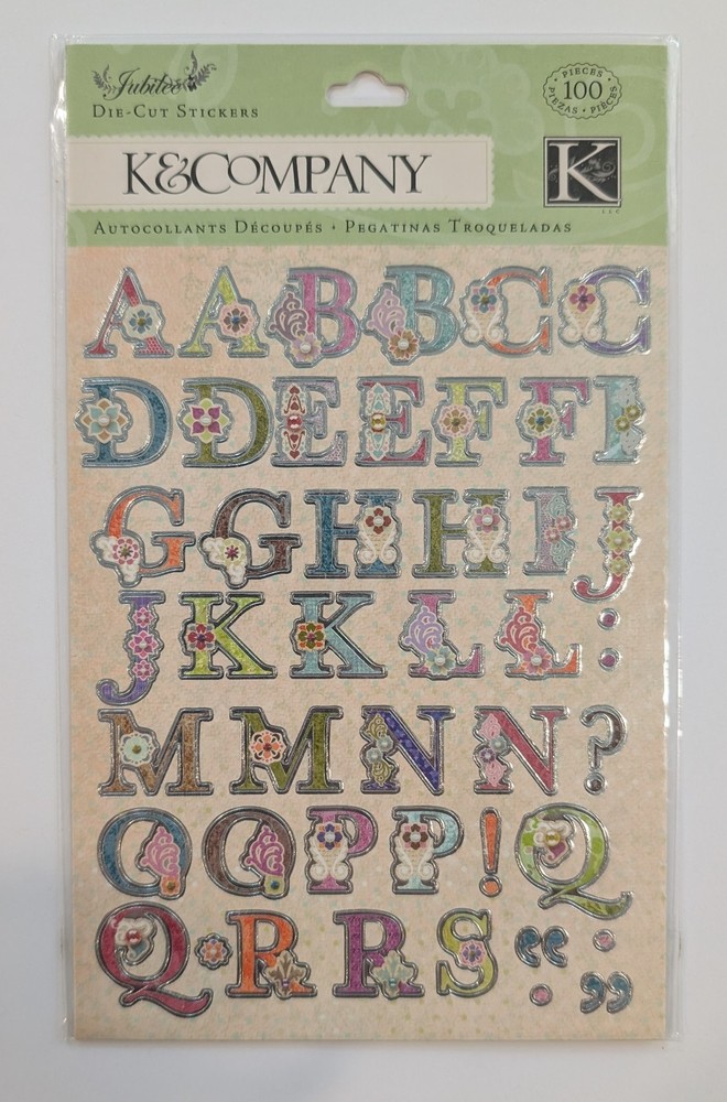 Jubilee Die-Cut Alphabet Scrapbooking Stickers By K&Company