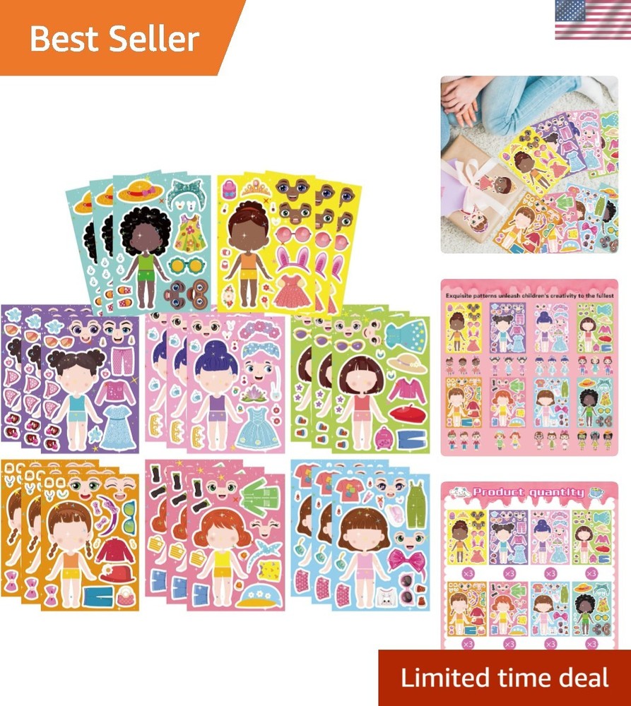 Creative Play with 24 Sheets of Make a Face & Dress Up Stickers for Kids