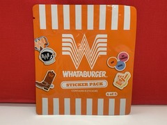 2026 Whataburger Kids Meal Sticker Pack #4 of 5 Collectible Sealed Package of 8