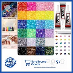 24 Mix Jelly AB Colors 3mm Rhinestones with Glue for Nail Art and Crafts