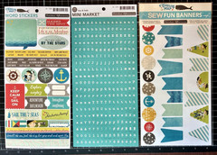 October Afternoon TREASURE MAP Banner, Brads, 12×12 Paper/Stickers Borders Washi
