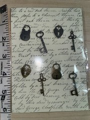 Michaels- 3 Packs Metal Icons Scrapbook Lock & Key Love Crafting Embellishments