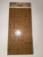 Tim Holtz Idea-ology Lot of 7 Kraft Resistance Chipboard Letters And Digits Alph