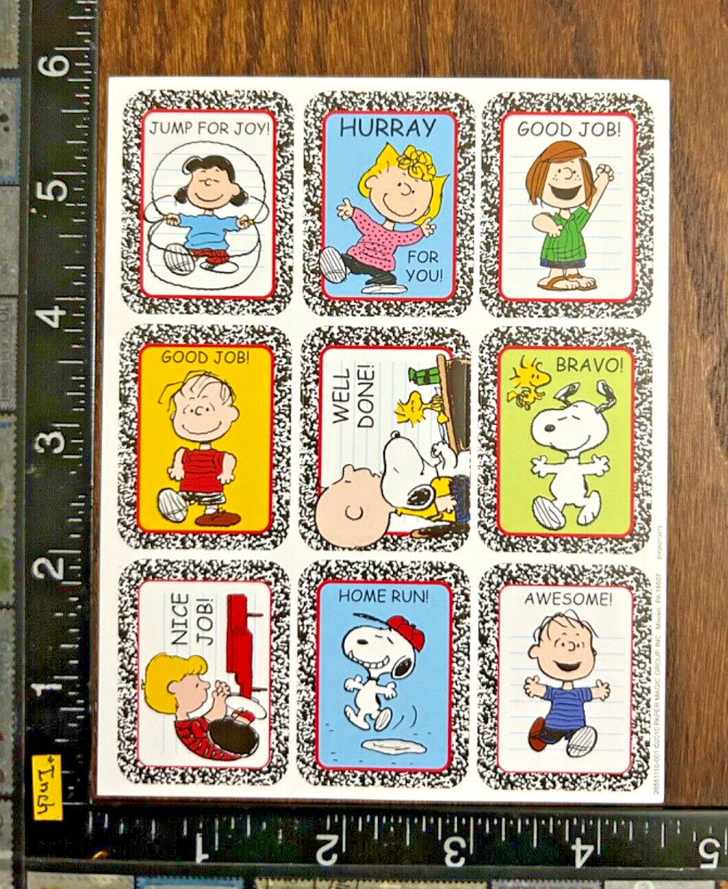 PEANUTS SNOOPY & FRIENDS, POSITIVE MESSAGES, ONE SHEET BEAUTIFUL STICKERS #SCH12