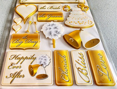 Reminisce Just Married 3D Cardstock Stickers Wedding Scrapbooking 2011 NOS 17pc