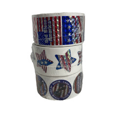 USA Red White Blue Halogram Sticker Rolls 3 Sealed