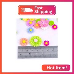 Niangzisewing Lots Random 100pcs Daisy Flower Resin Flatback Flat Backs Scrapboo