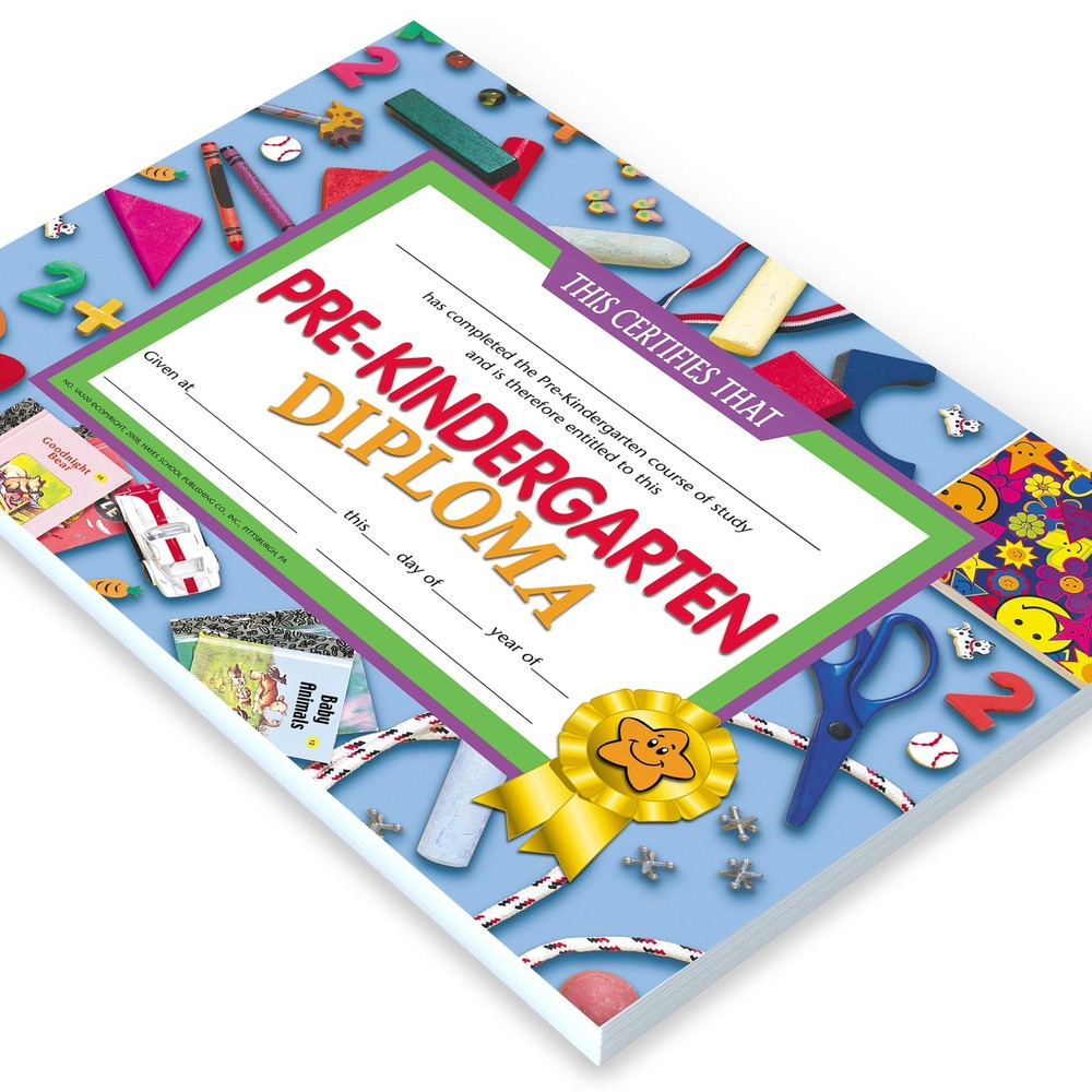 30 PCS Preschool Kindergarten Diplomas Blue Recognition Award 8.5×11 Inch
