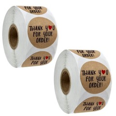 1000Pcs Two Style Thank You FOR YOUR ORDER Stickers 1″ Retail Mailing Stickers