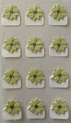GREEN FLOWER PHOTO CORNER Dimensional Stickers(12pc) Garden•Glitter•Card Making•