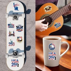 (50pcs) 250th Anniversary Birthday Sticker USA Stickers Merchandise White