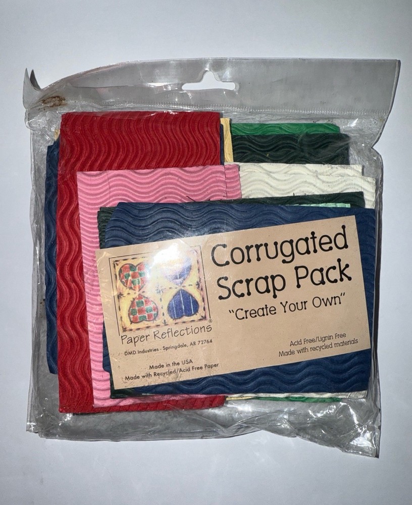 Vintage Scrapbook Corrugated Scrap Pack RARE Many colors USA Recycled