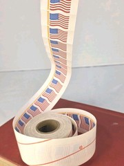 Vintage Roll Of American Flag Stickers 1980s Patriotic Scrapbooking Nostalgic