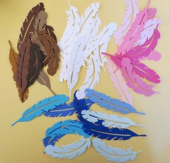 Feathers Cardstock Paper Die Cut 10 pc Scrapbook Embellishments Cardstock