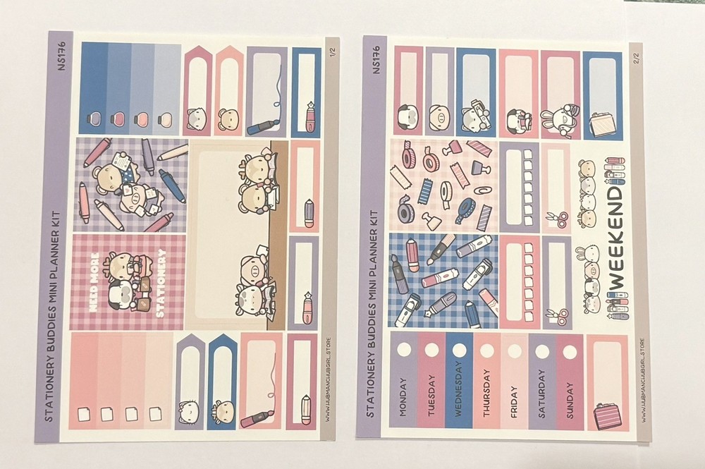 Hubman and Chubgirl Stationary Buddies Mini Planner Kit NEW