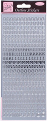 Anitas Outline Stickers, Capital Letters, Silver, for Scrapbooking, Card Making,