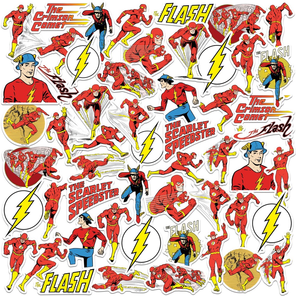 THE FLASH VINTAGE VARIETY DIE CUT VINYL 50 CT STICKER PACK