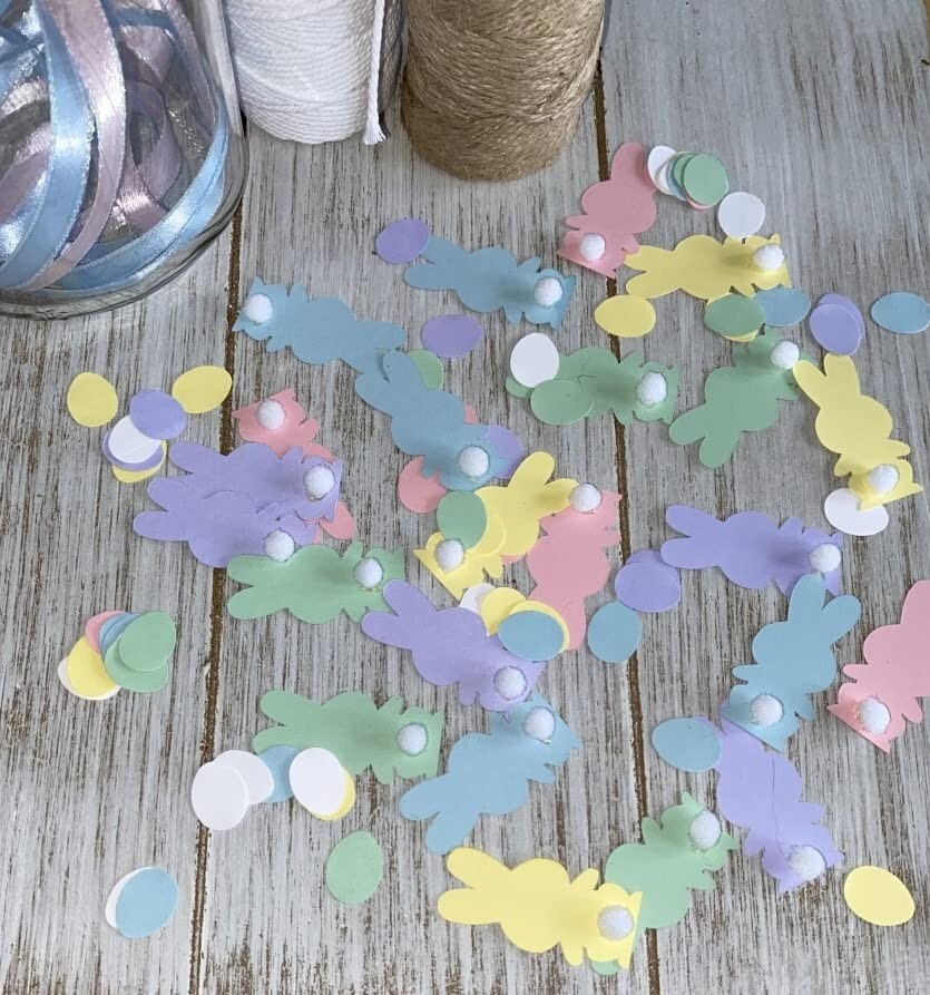 Pastel Bunny and egg Confetti – Spring Easter decorations Boy Girl baby shower