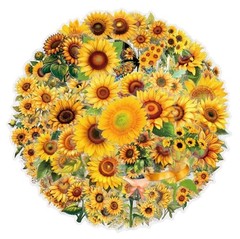 25Pcs Sunflower Stickers Floral Plant Scrapbooking Decorative Junk Journal DIY