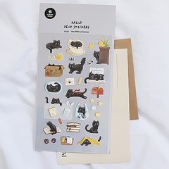 Kawaii Black Cat Deco Stickers Planner Diary Journal Scrapbook Craft Stationery