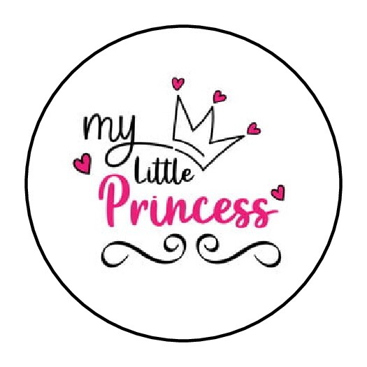 30 MY LITTLE PRINCESS ENVELOPE SEALS LABELS STICKERS 1.5″ ROUND CROWN