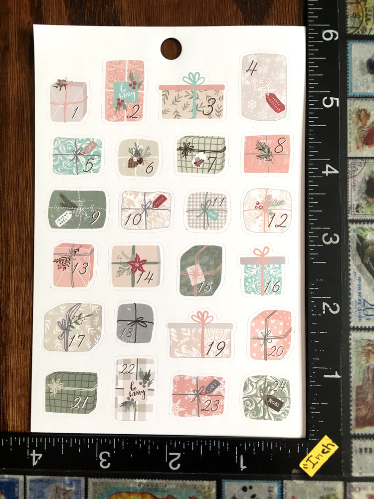 CHRISTMAS, WINTER, GIFT BOXES DIFFERENT, 1 SHEET BEAUTIFUL STICKERS #NEVAR33