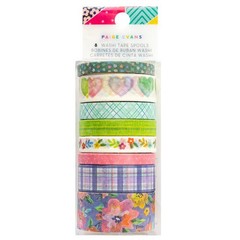 American Crafts – PAIGE EVANS – 4 PKGS WASHI TAPE – BLOOMING WILD
