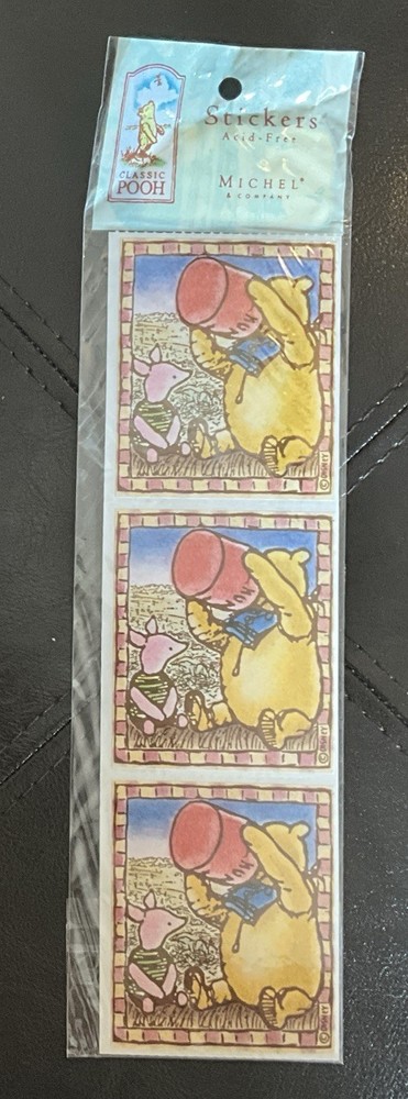 6 Sheets Vintage Disney CLASSIC WINNIE THE POOH PIGLET HONEY Scrapbook Stickers